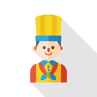 Şef işgal karakter düz simgesi