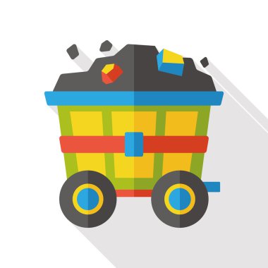 Çimento arabaları düz simgesi