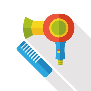 saç kurutma makinesi ve tarak düz simgesi