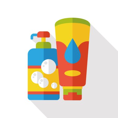 şampuan düz simgesi yıkama