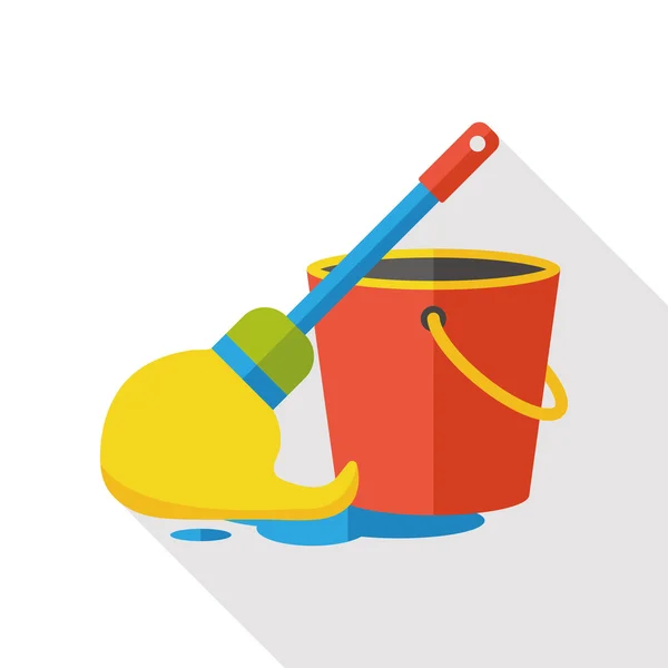 Nettoyage brosse icône plate — Image vectorielle