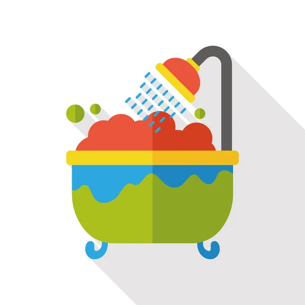 Lavaggio vasca icona piatta — Vettoriale Stock