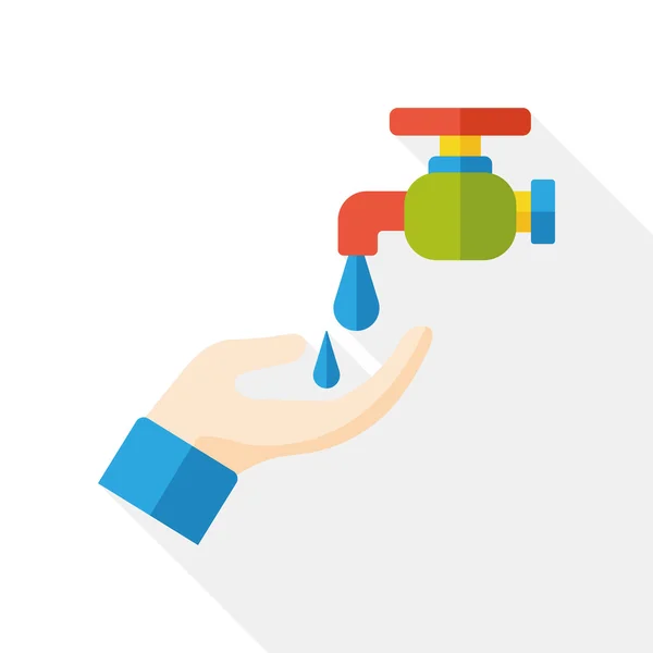 Grifo de agua icono plano — Vector de stock