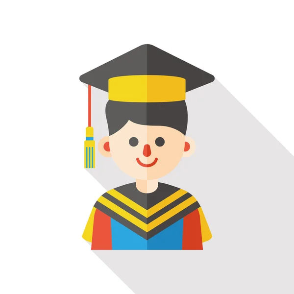 Graduación estudiante plano icono — Vector de stock