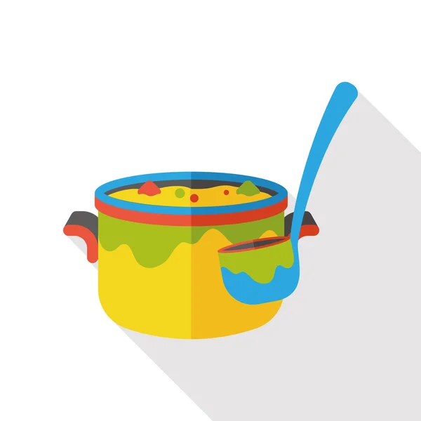 Restaurant soep platte pictogram — Stockvector