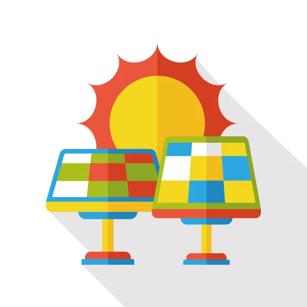Paneles solares icono plano — Vector de stock