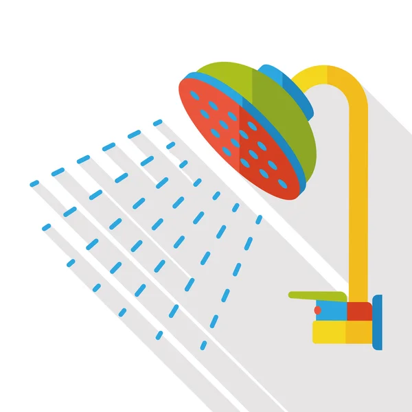 Baño Cabeza de ducha icono plano — Vector de stock