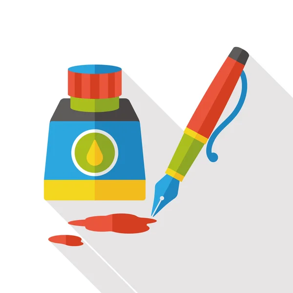 Ink pen flat icon — Stock Vector