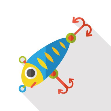 Balıkçılık yem düz simgesi