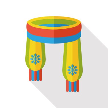 Kış eşarp düz simgesi