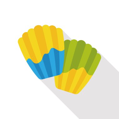 yemek kek düz simgesi