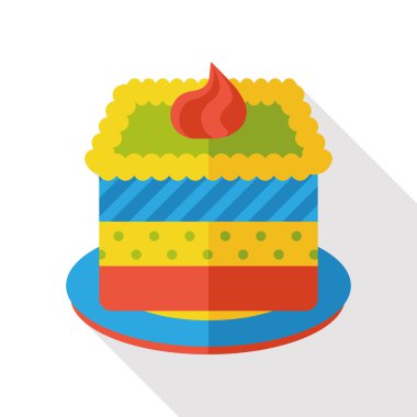 yemek kek düz simgesi