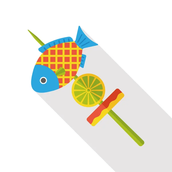 Balık mızrak düz simgesi — Stok Vektör