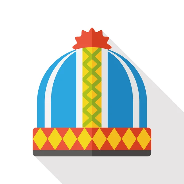 Noszenie płaskiego ikona kapelusz — Wektor stockowy
