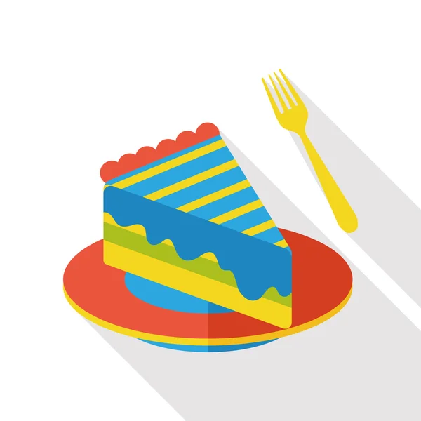 Gâteau alimentaire icône plate — Image vectorielle