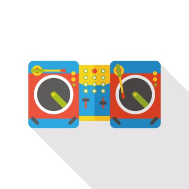 DJ disk akustik simgesi simgesi öğesi düz