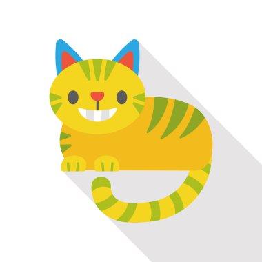 peri masalı kedi düz simgesi simgesi öğesi