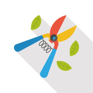 Bahçe makası düz simgesi simgesi öğesi