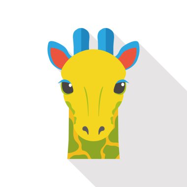 zürafa Hayvanat Bahçesi hayvan düz simgesi simgesi öğesi