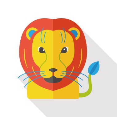 Aslan Hayvanat Bahçesi hayvan düz simgesi simgesi öğesi