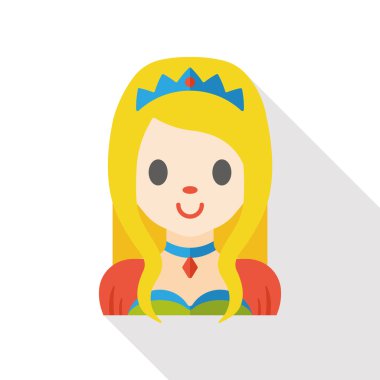 çizgi film Prenses düz simgesi simgesi öğesi