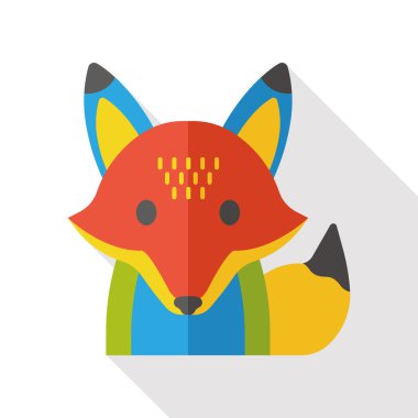 Fox Hayvanat Bahçesi hayvan düz simgesi simgesi öğesi