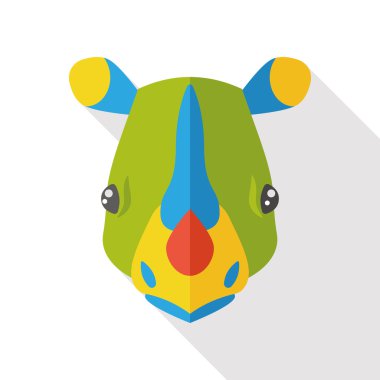 Gergedan Hayvanat Bahçesi hayvan düz simgesi simgesi öğesi