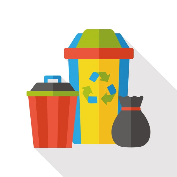 Bescherming van het milieu concept platte pictogram; gerecycled vuilnis pictogram element — Stockvector