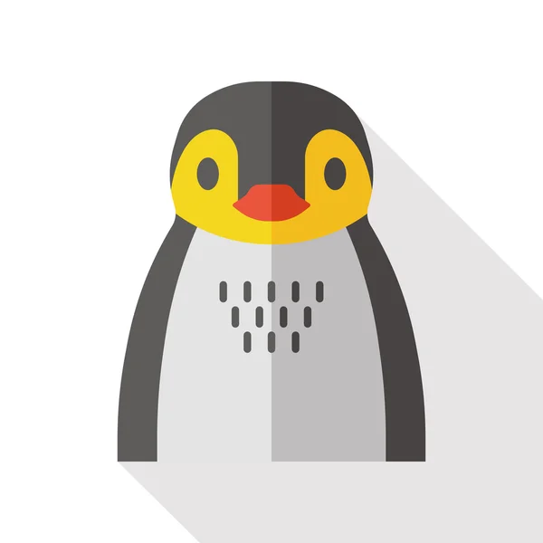 Pinguim zoológico animal ícone liso elemento — Vetor de Stock