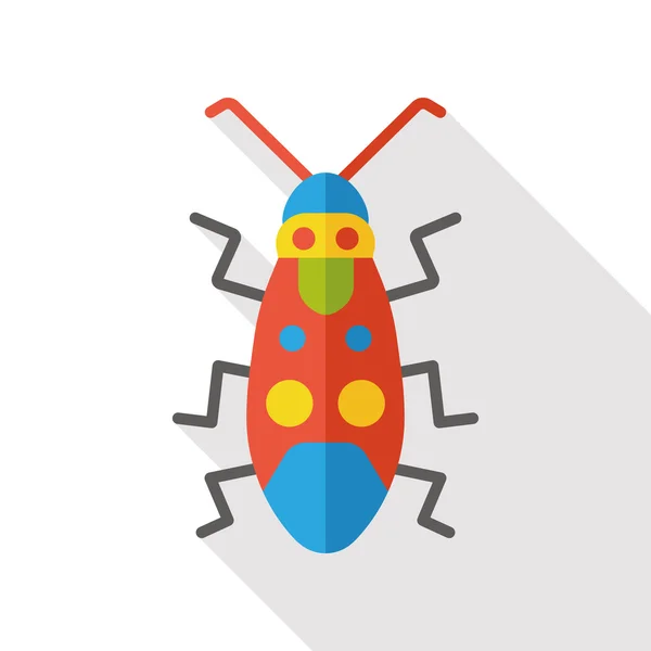 Insect bug platte pictogram pictogram element — Stockvector