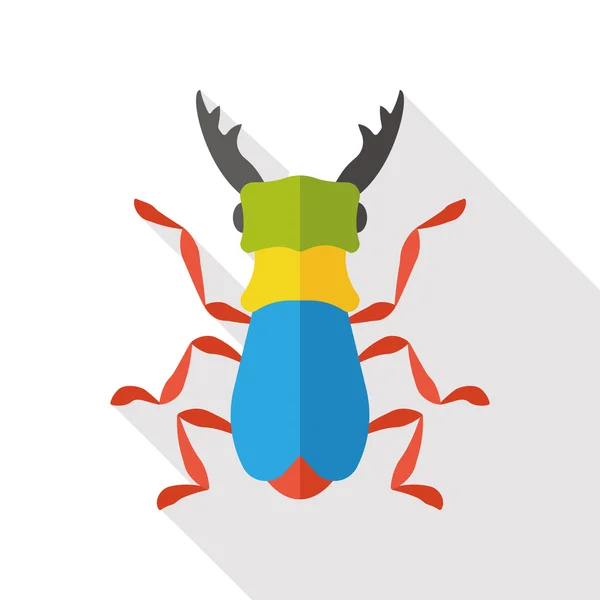 Insect bug platte pictogram pictogram element — Stockvector