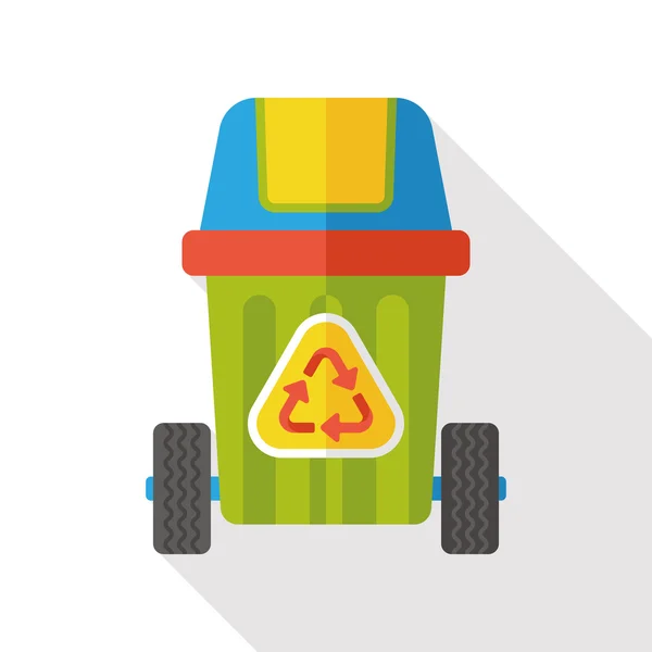 Environmental protection concept flat icon; recycled garbage icon element — Stock Vector