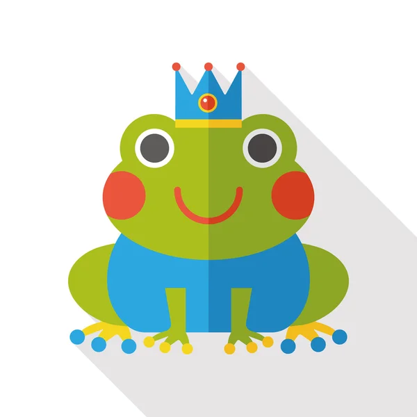 Fairy tale frog flat icon icon element — Stock Vector