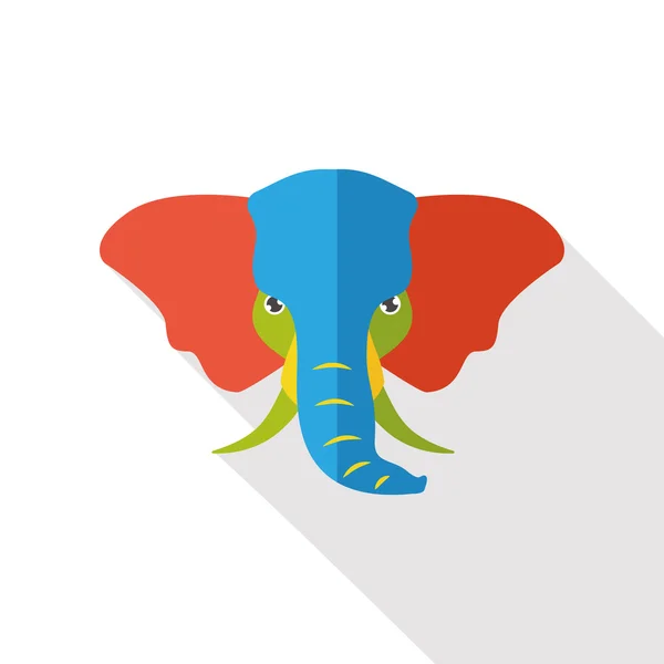 Elefant Zoo Tier flache Symbol-Element — Stockvektor