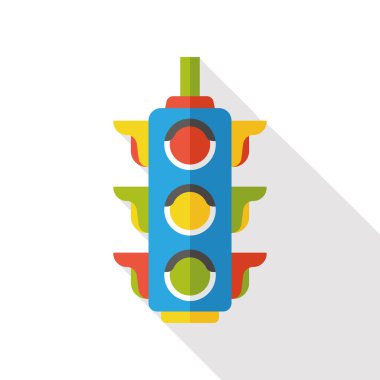 Trafik ışıkları düz simgesi simgesi öğesi