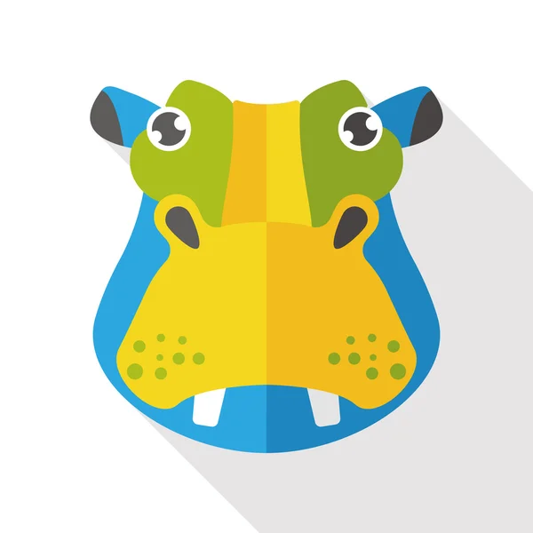 Hippo zoo animal flat icon icon element — Stock Vector