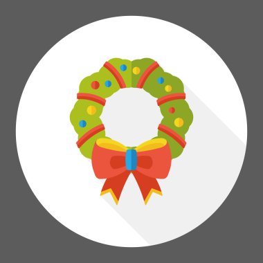 Noel çelenk düz simgesi simgesi öğesi