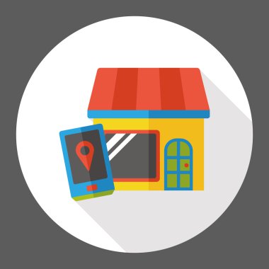 Dükkanı Gps arama düz simgesi simgesi öğesi