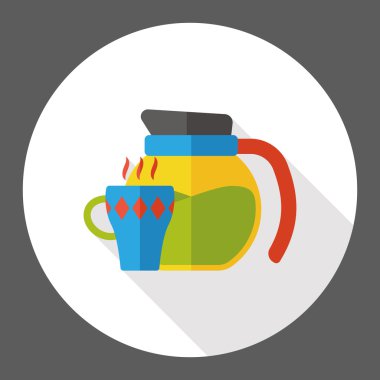 sıcak çay düz simgesi simgesi öğesi