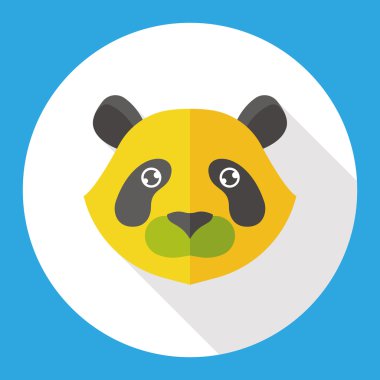 Panda Hayvanat Bahçesi hayvan düz simgesi simgesi öğesi