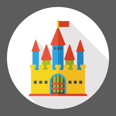 medival kale düz simgesi simgesi öğesi