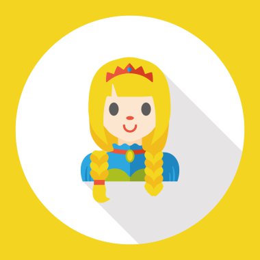 çizgi film Prenses düz simgesi simgesi öğesi