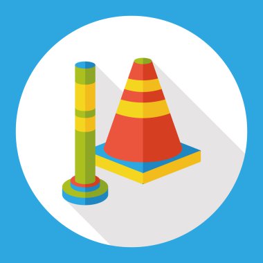 Yollara barikat bariyer düz simgesi simgesi öğesi