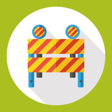 Yollara barikat bariyer düz simgesi simgesi öğesi