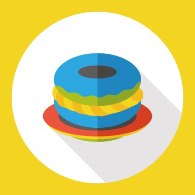 yemek kek düz simgesi simgesi öğesi