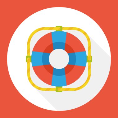 gemi lifebuoy düz simgesi simgesi öğesi