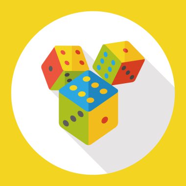 Oyun düz simgesi simgesi öğe zar