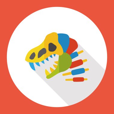 dinozor fosil düz simgesi simgesi öğesi