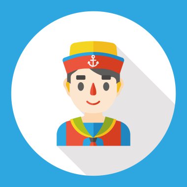 denizci işgal karakter düz simgesi simgesi öğesi