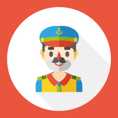 Kaptan işgal karakter düz simgesi simgesi öğesi